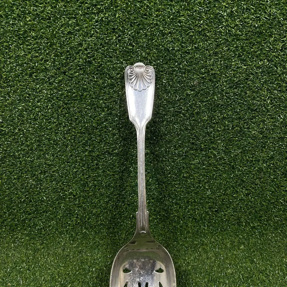 Vintage Silver Plated Pierced Serving Spoon